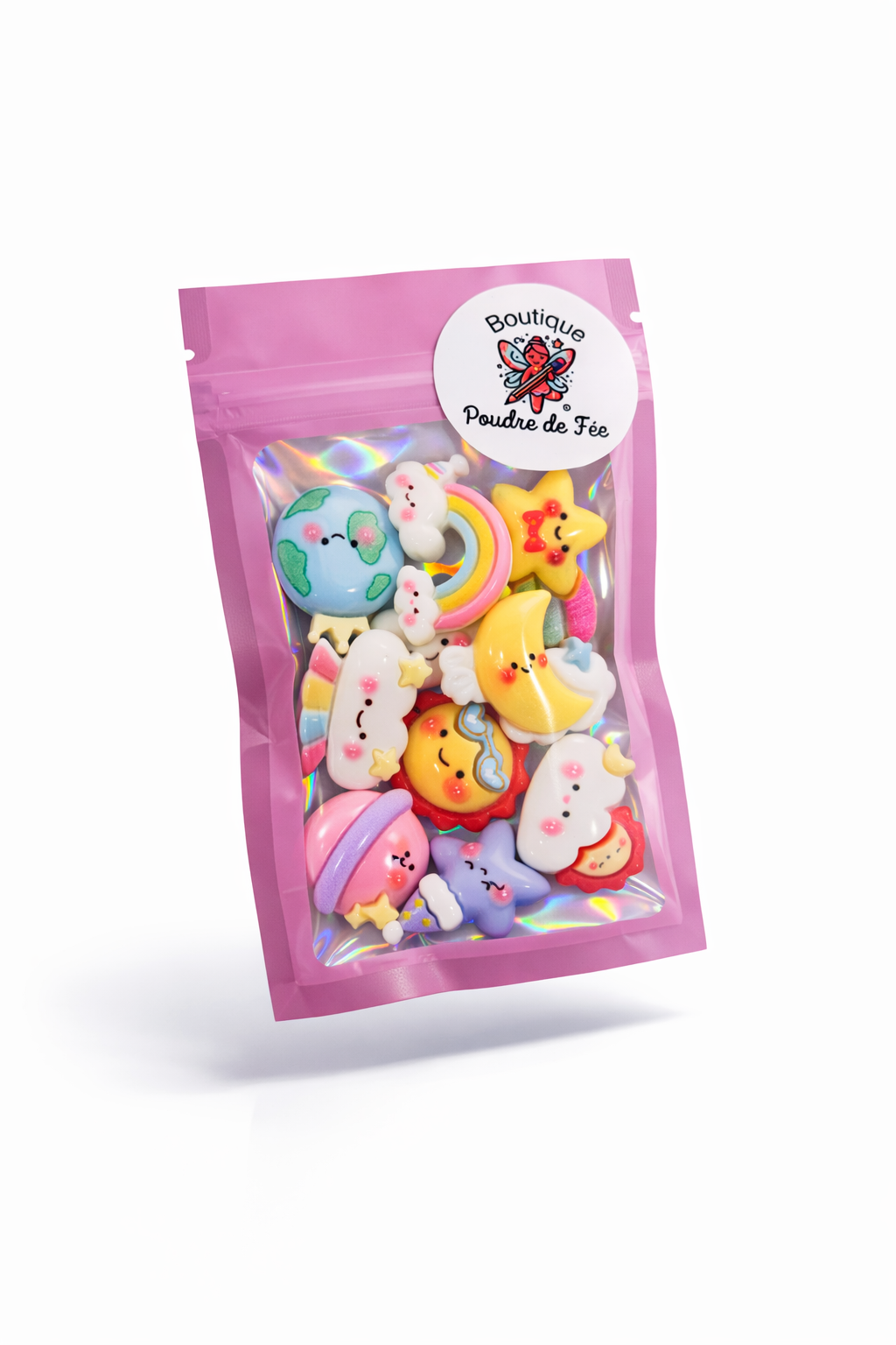 10pcs Cosmic Glossy Cabochons Flatback