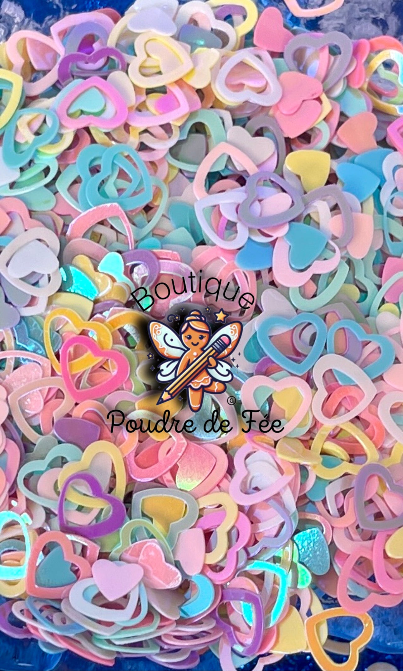 Pastel Heart Sequin Glitter 37g bag