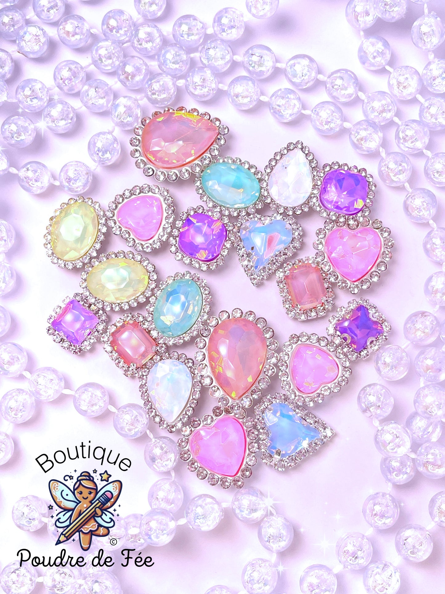 Iridescent Pastel Rhinestones 20pcs