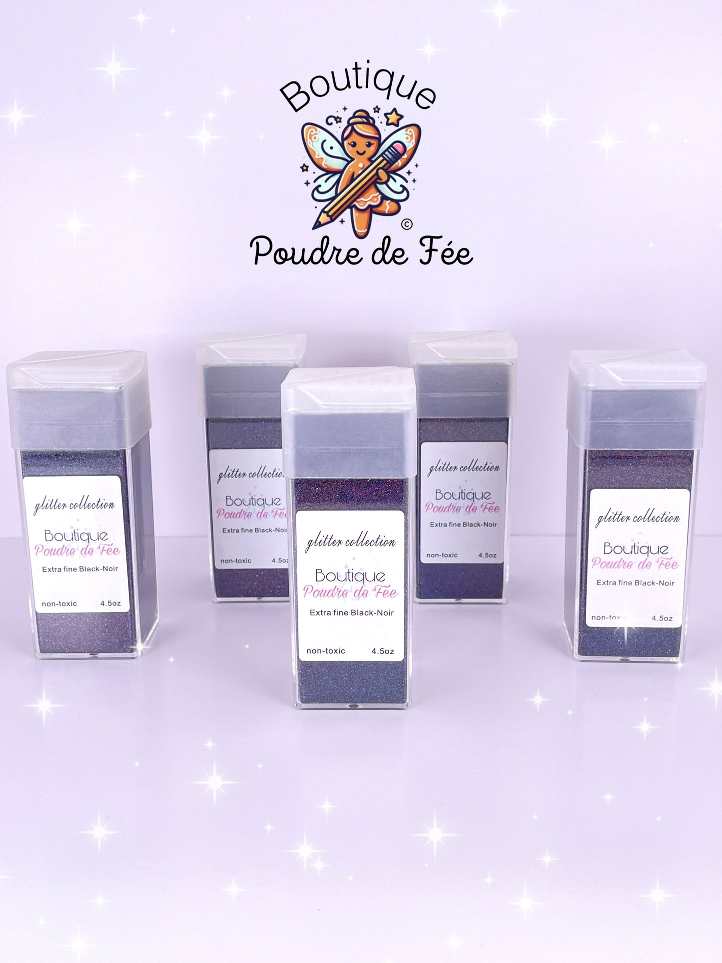 Black Holographic Extra Fine Glitter 4.5oz Bottle