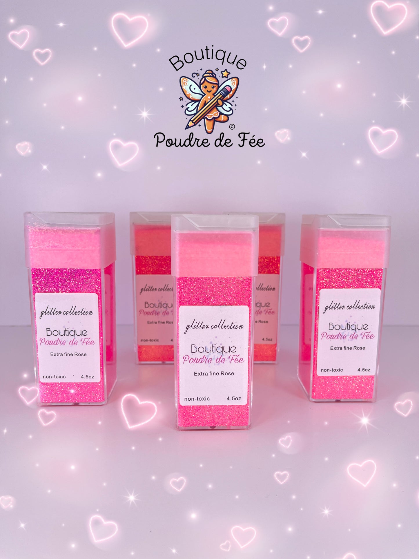 Rose Extra Fine Glitter 4.5oz Bottle