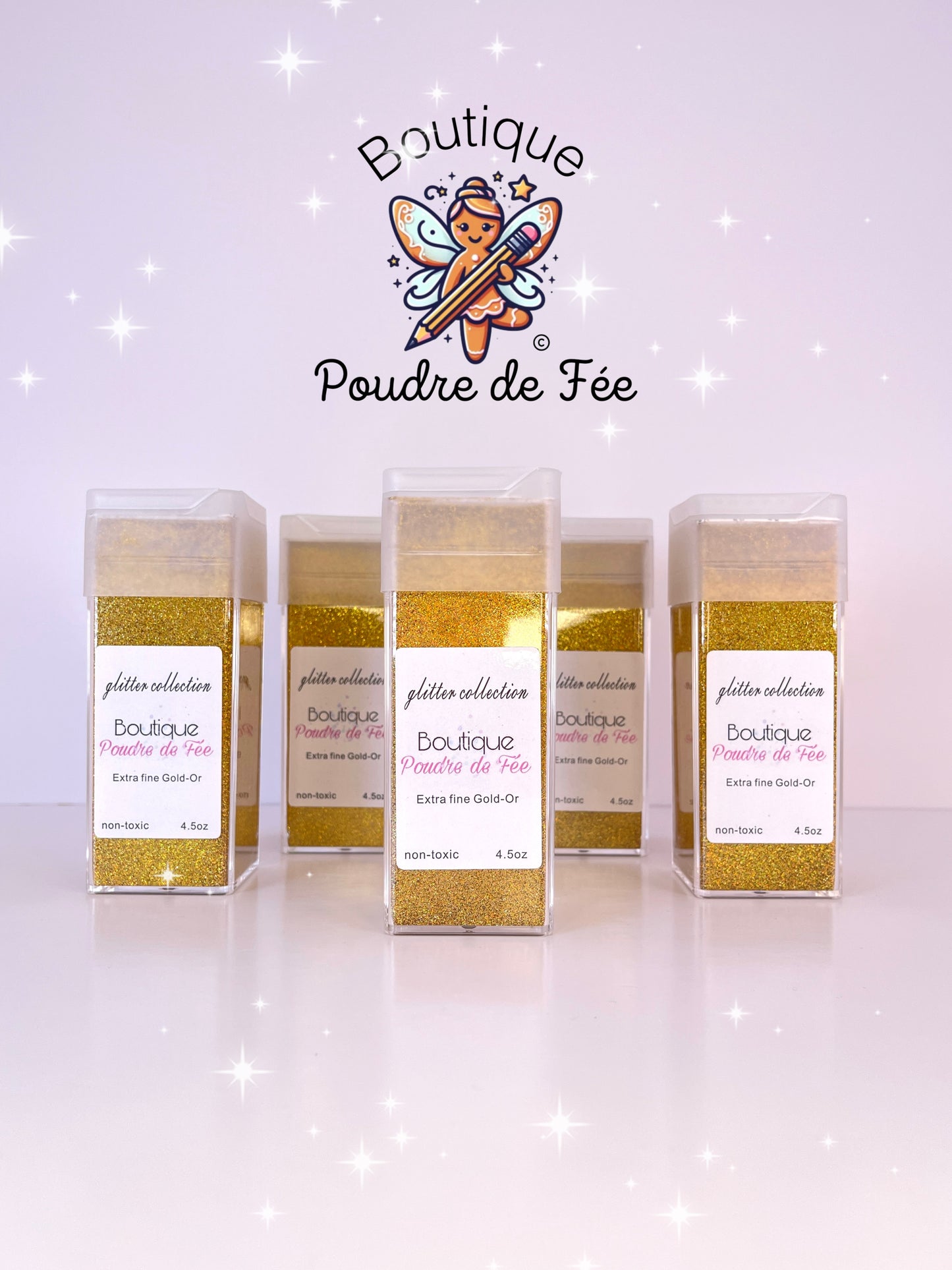 Gold Holographic Extra Fine Glitter 4.5oz Bottle