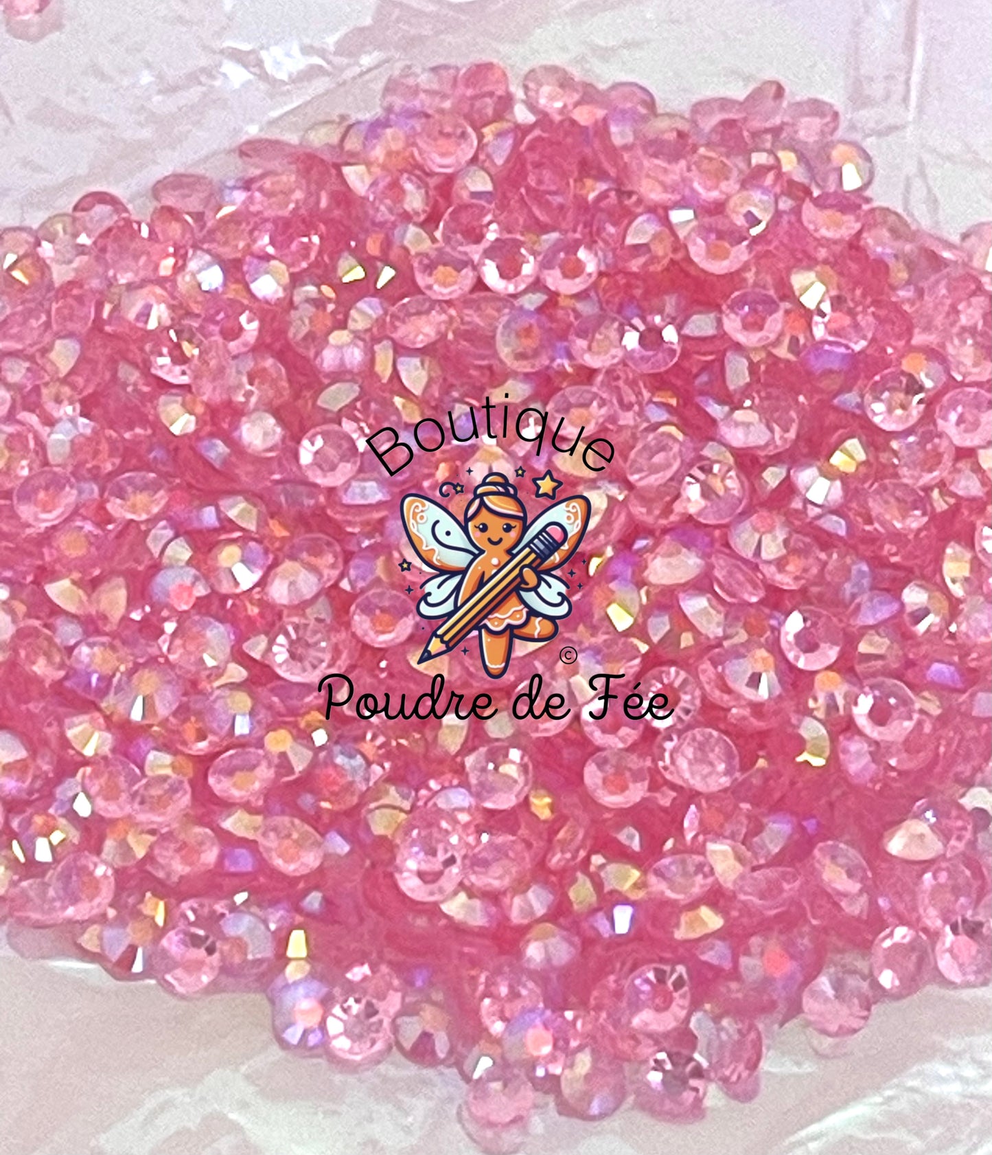 Pink Translucent iridescent 3mm size, 500/1000