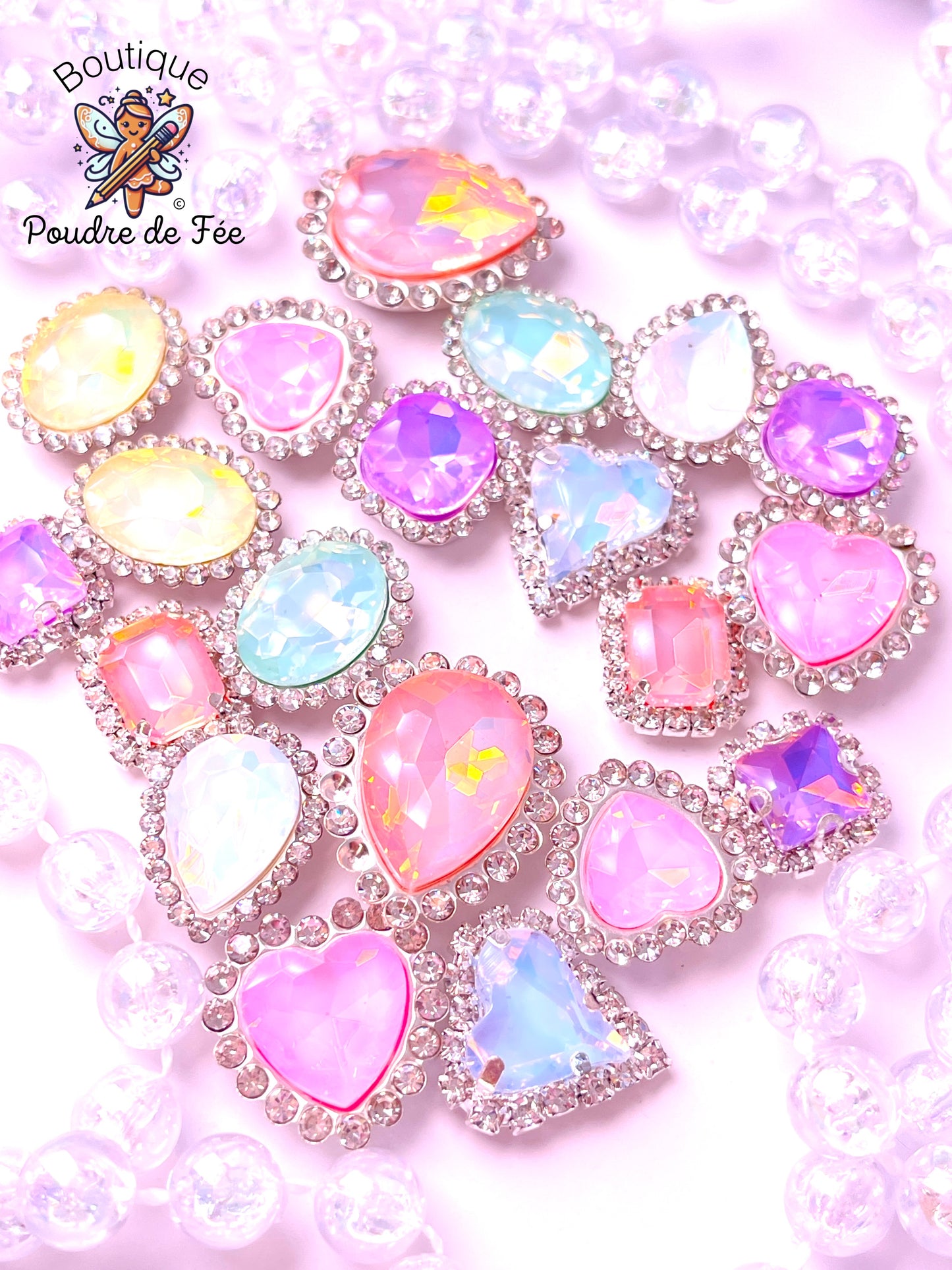 Iridescent Pastel Rhinestones 20pcs