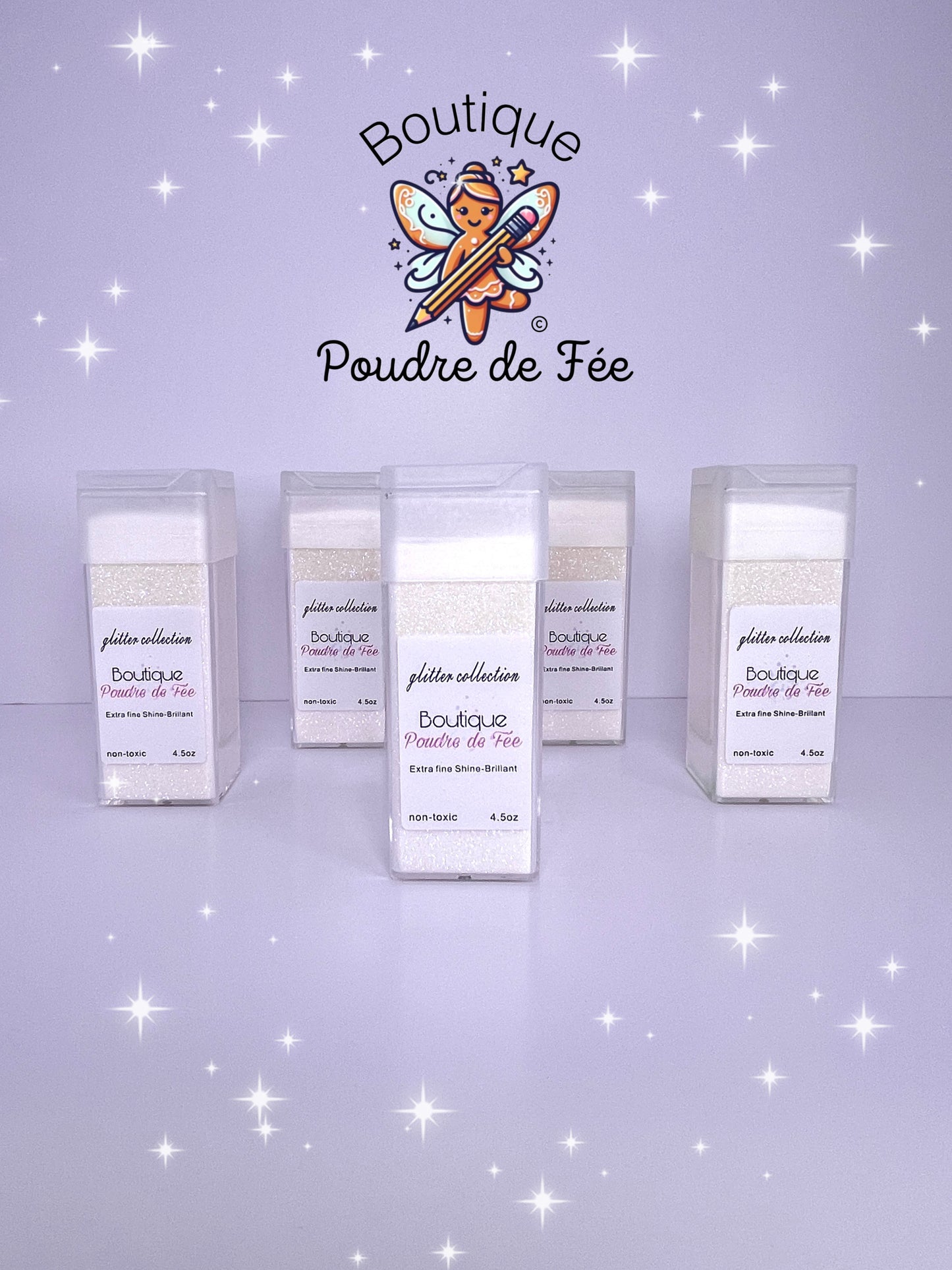 Shine White Iridescent Extra Fine Glitter 4.5oz Bottle