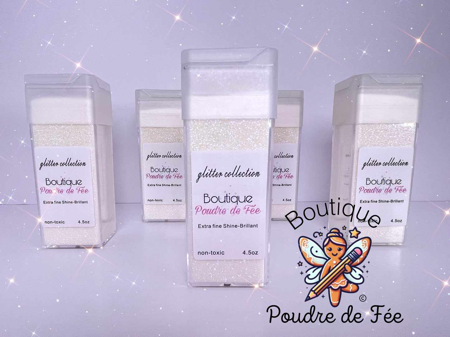 Shine White Iridescent Extra Fine Glitter 4.5oz Bottle