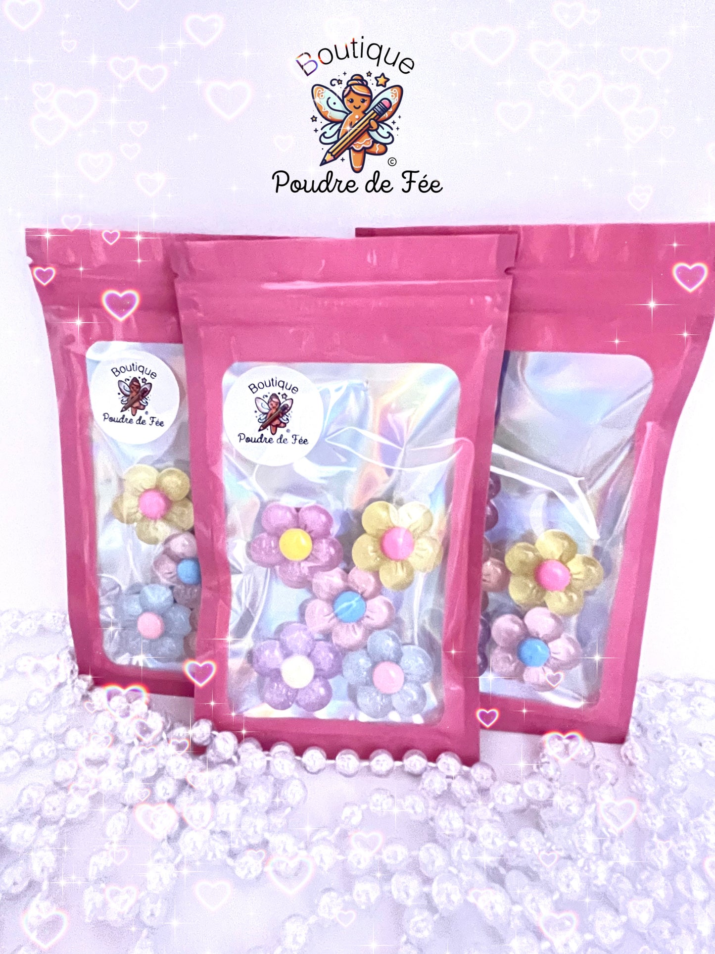 5pcs Flower Flatback Resin Cabochon