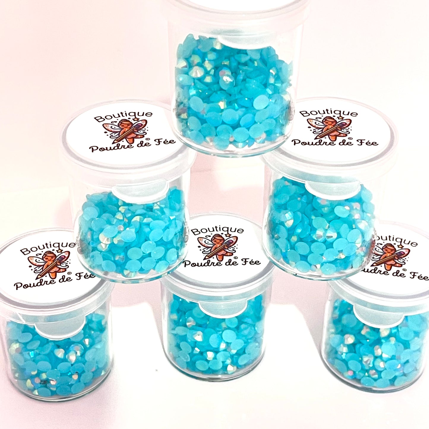 Lake Blue 4mm Jelly Rhinestones 10g