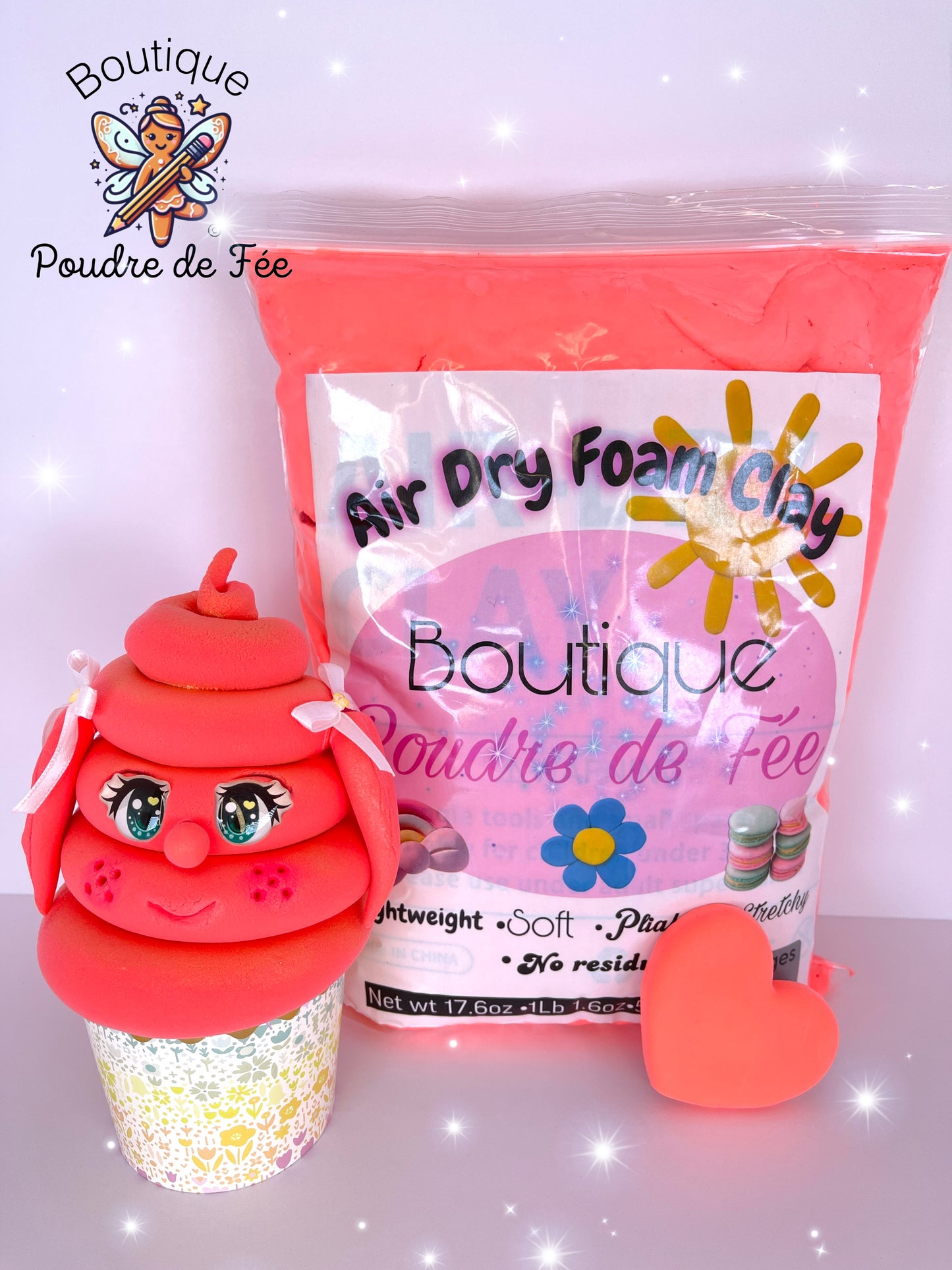 Coral Bubblegum Foam Clay 500g