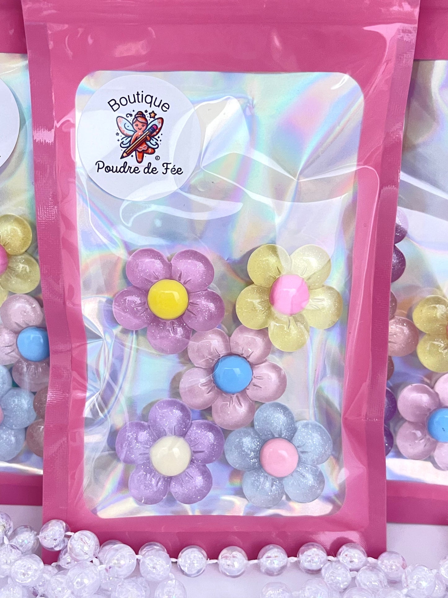 5pcs Flower Flatback Resin Cabochon