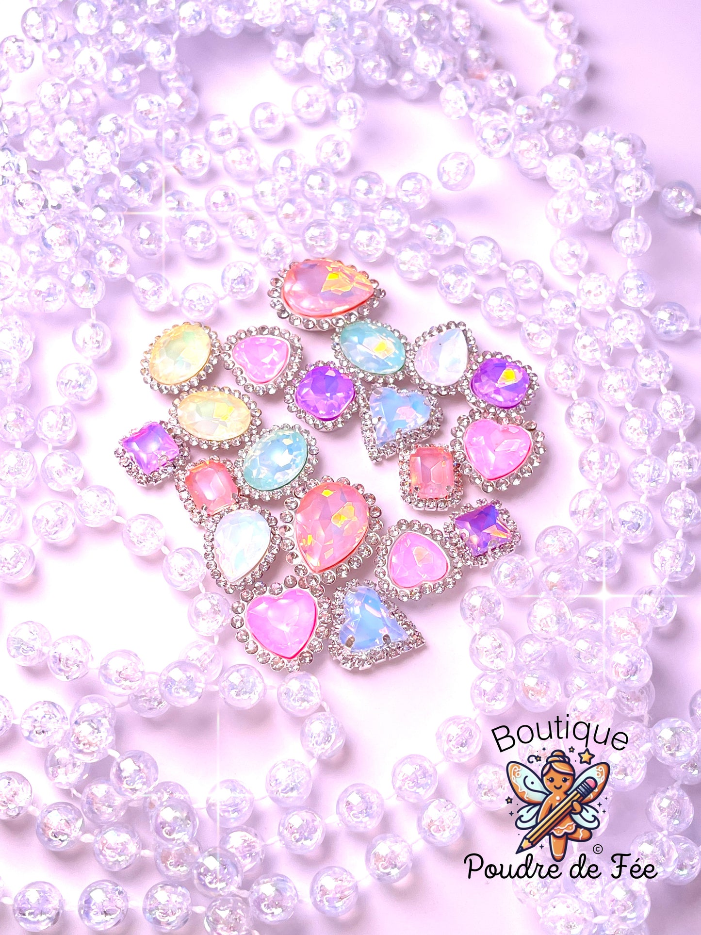 Iridescent Pastel Rhinestones 20pcs