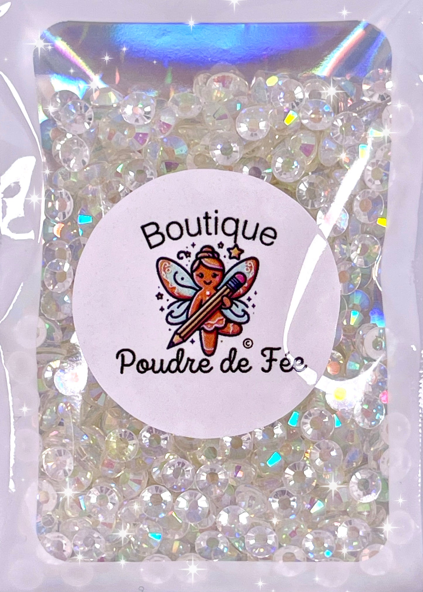 Clear Ab Flatback Rhinestones 10g Bag