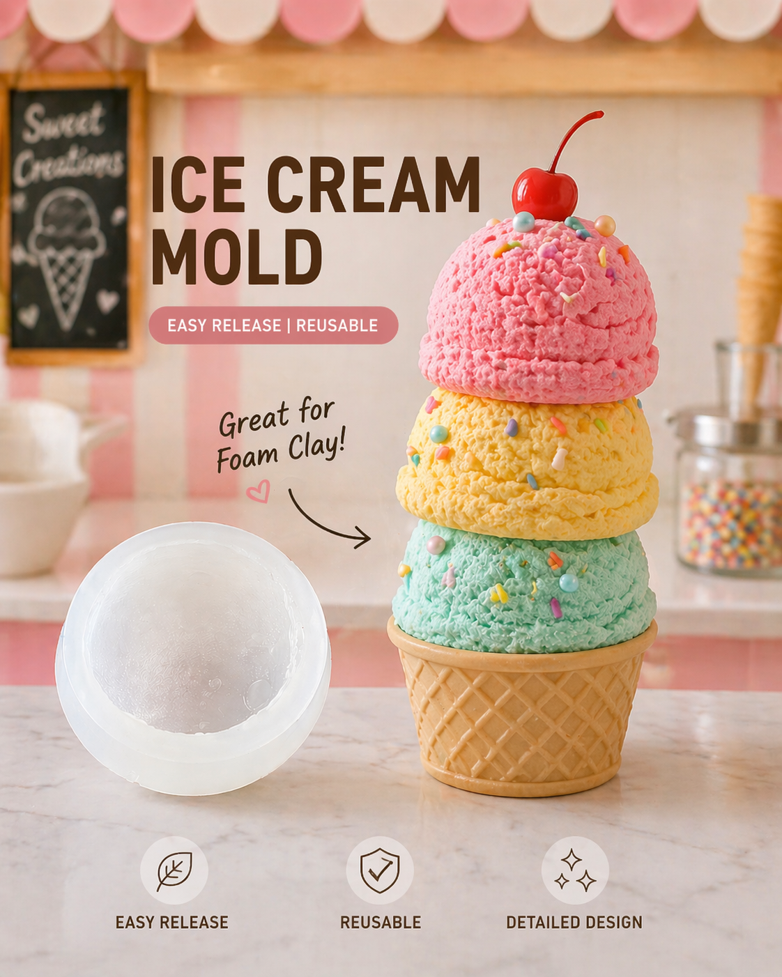 Ice Cream Scoop Silicone Mold