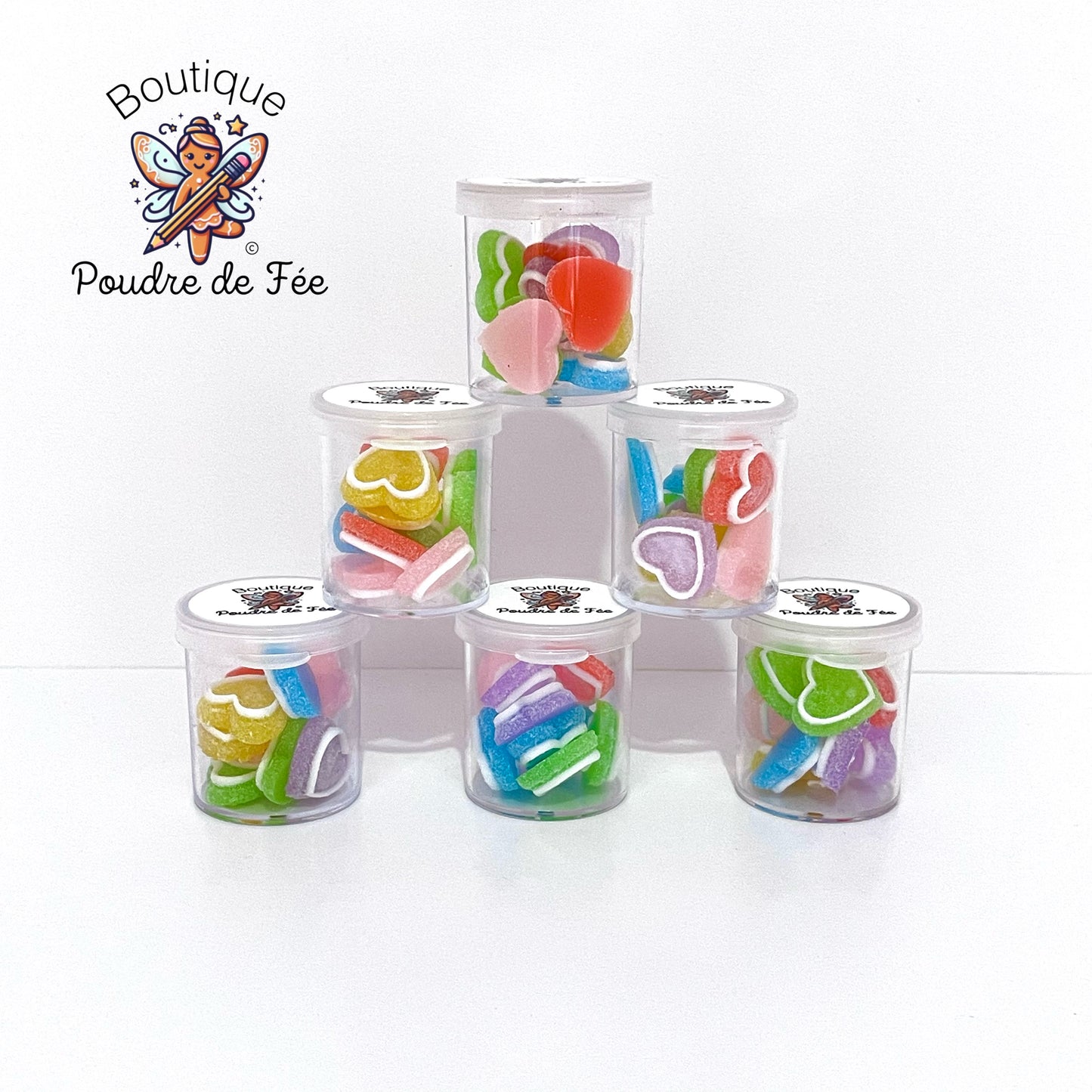 Imitation Gummy Heart with Sugar 10pcs mixed colors
