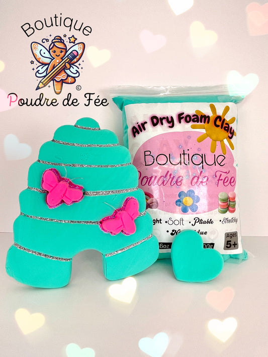 Teal Soft Air Dry Foam Clay 500g bag