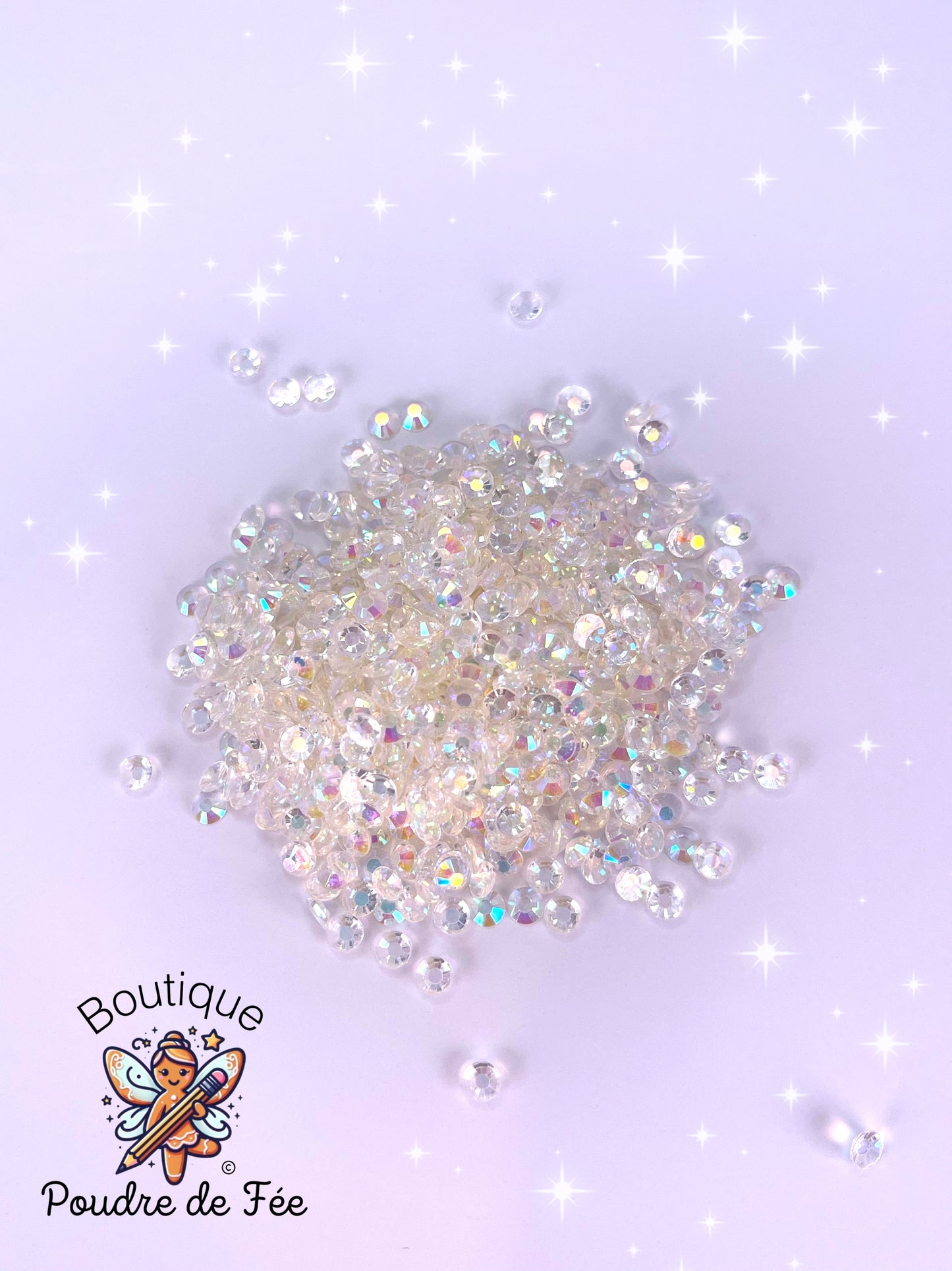Clear Ab Flatback Rhinestones 10g Bag