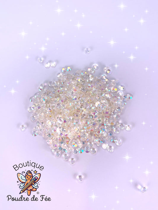 Clear Ab Flatback Rhinestones 10g Bag