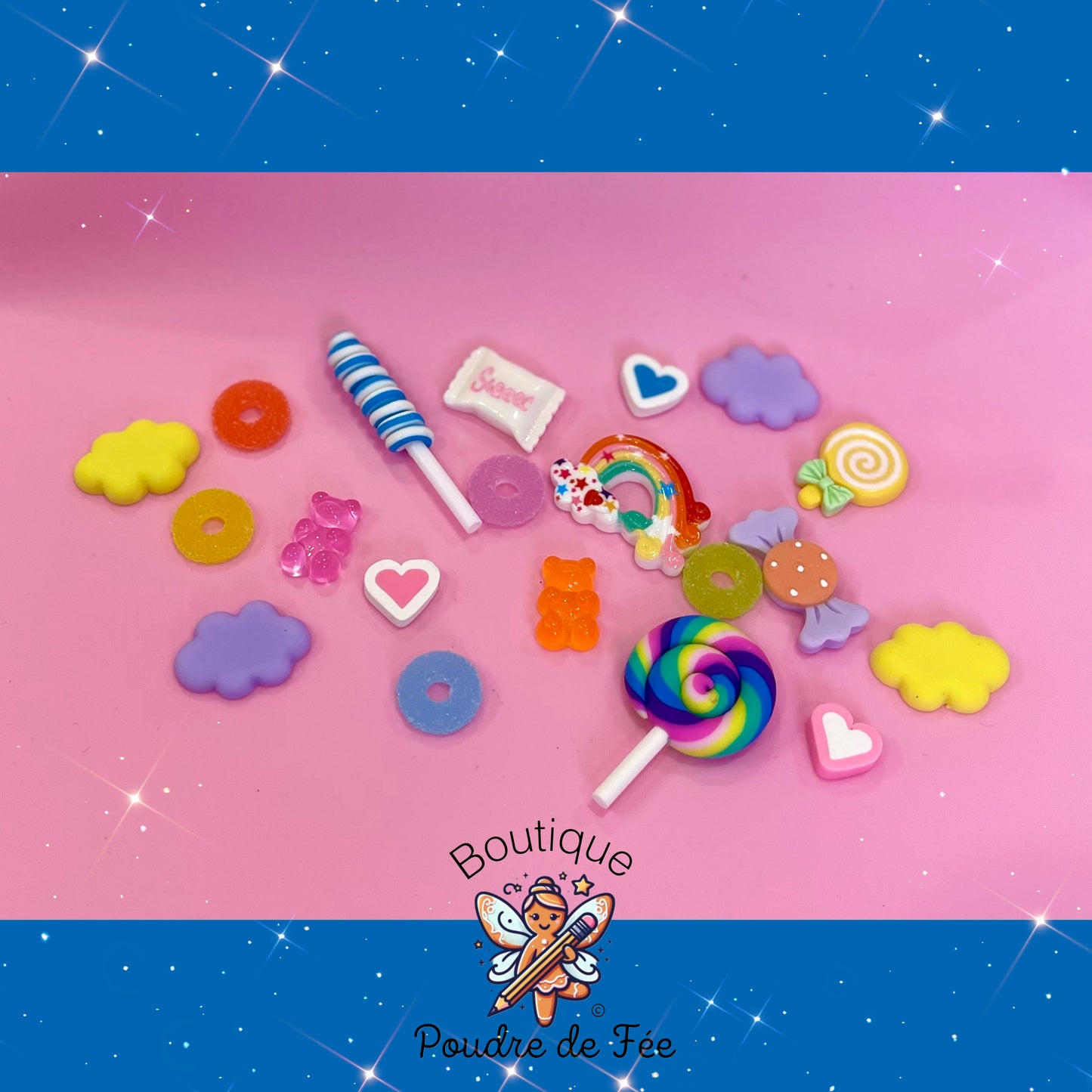 Candyland Flatback Charms 20pcs mixed