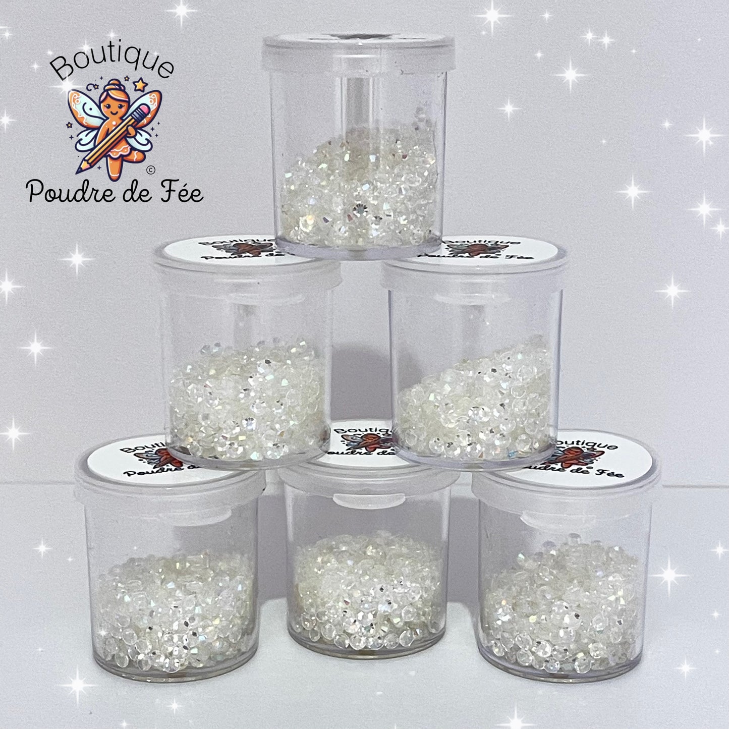 Clear Ab Iridescent 3mm rhinestones 10g