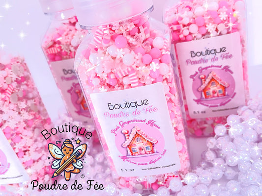 Pink Gingerbread House Fake sprinkle Mix 5.1oz Bottle