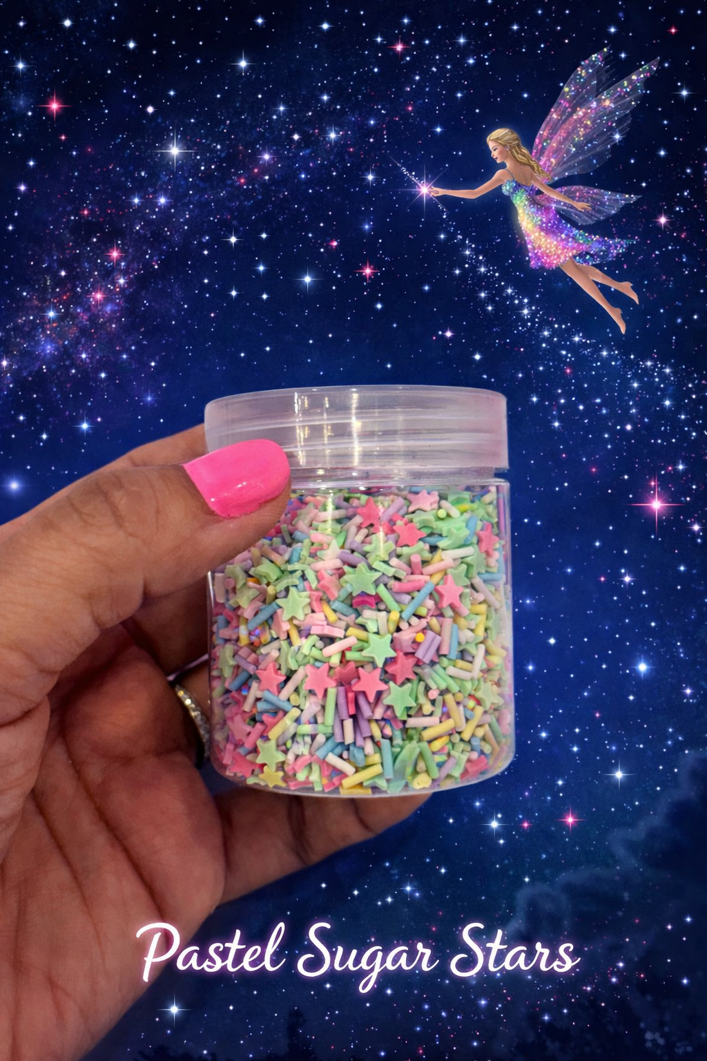 Pastel Sugar Stars Faux Sprinkle Mix, 60g
