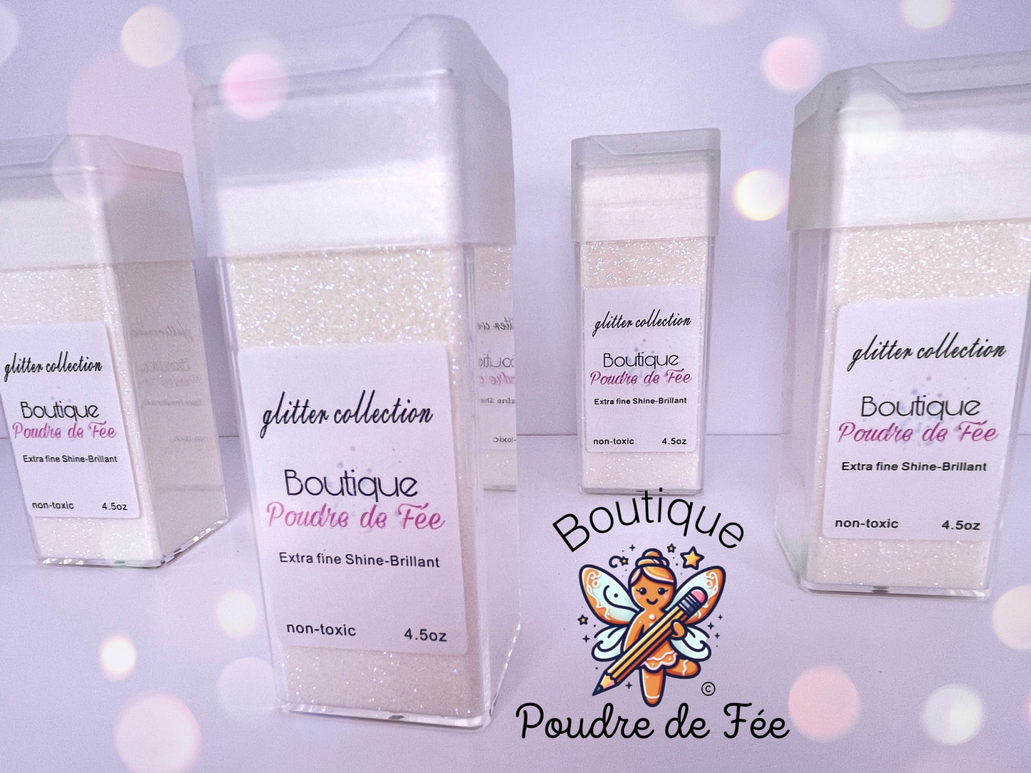 Shine White Iridescent Extra Fine Glitter 4.5oz Bottle