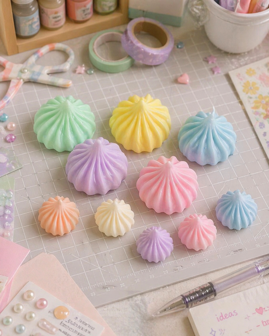 Pastel Resin Fake Meringue Cabochons set of 10