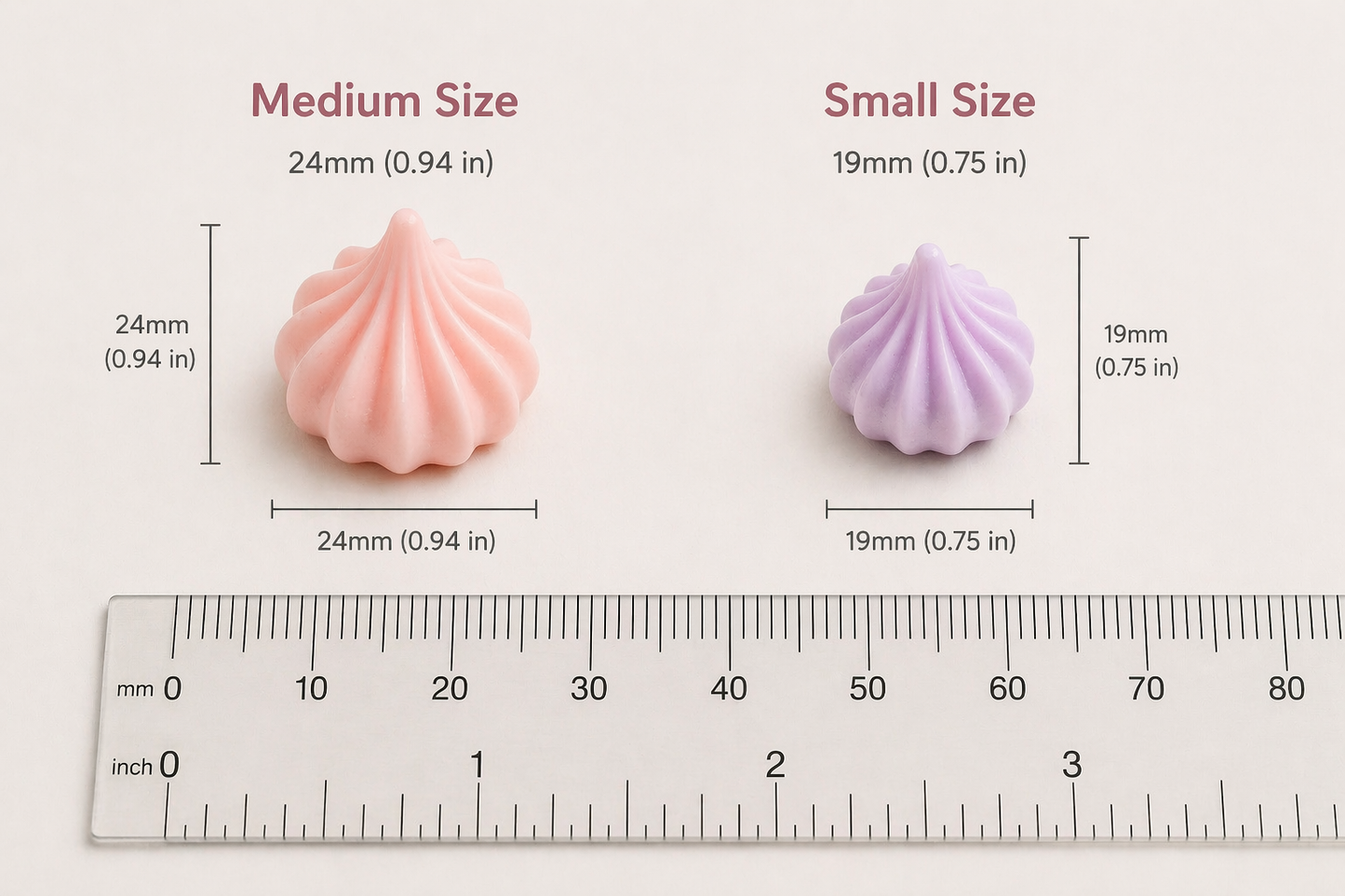 Pastel Resin Fake Meringue Cabochons set of 10