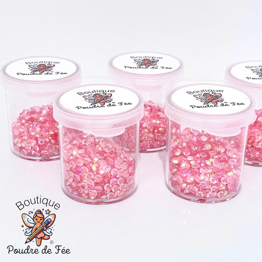 Pink Translucent iridescent 3mm size, 500/1000